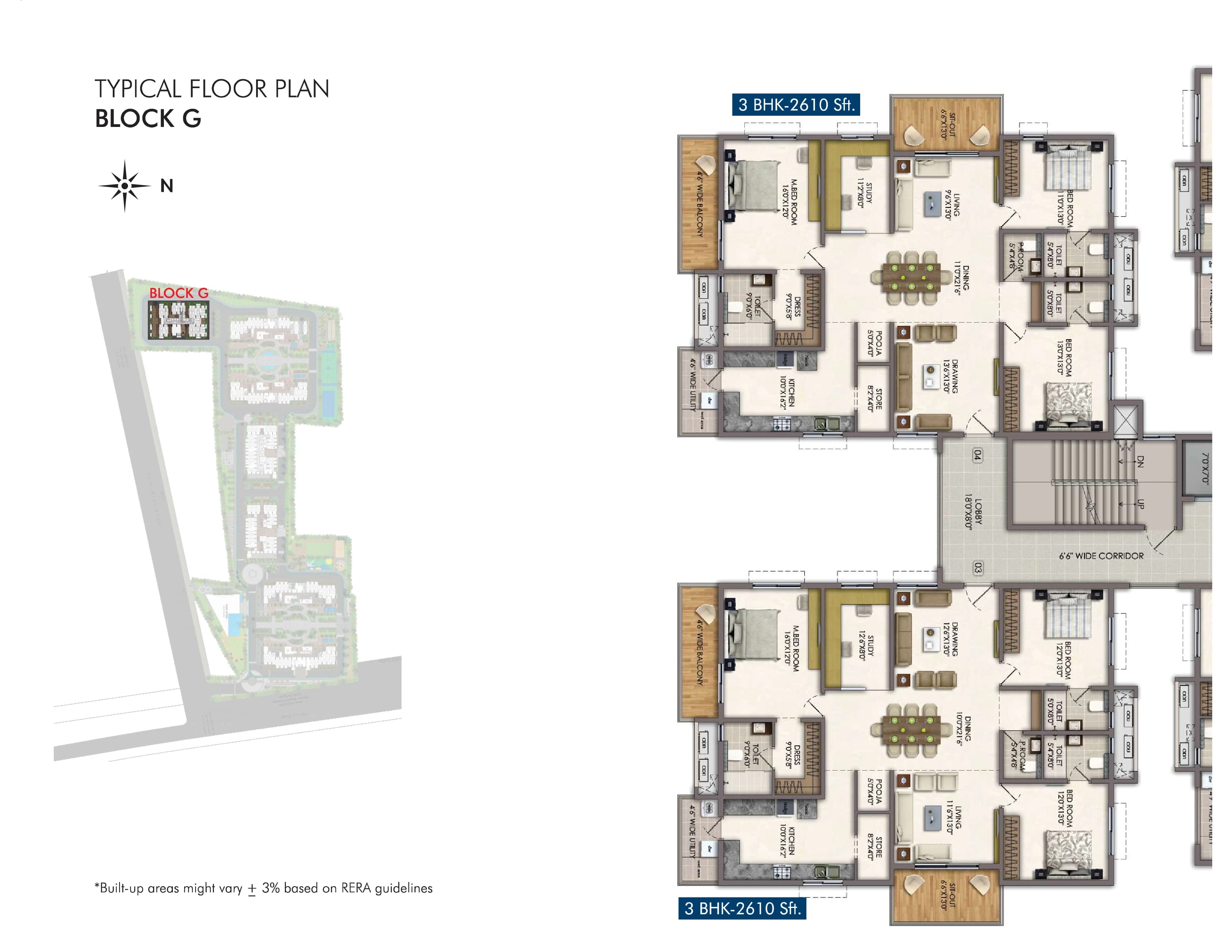 Block G (3 BHK)