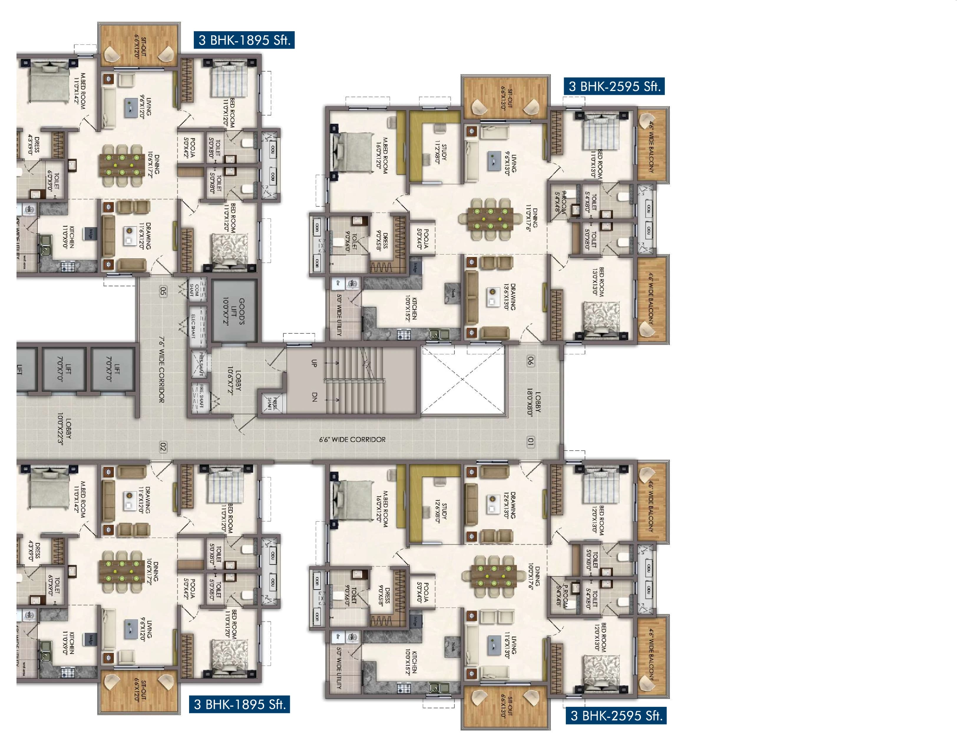 Block G (3 BHK)